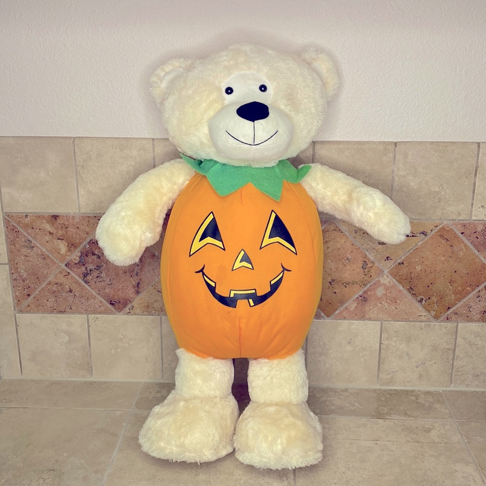 Halloween Teddy Bear Jack’O Lantern